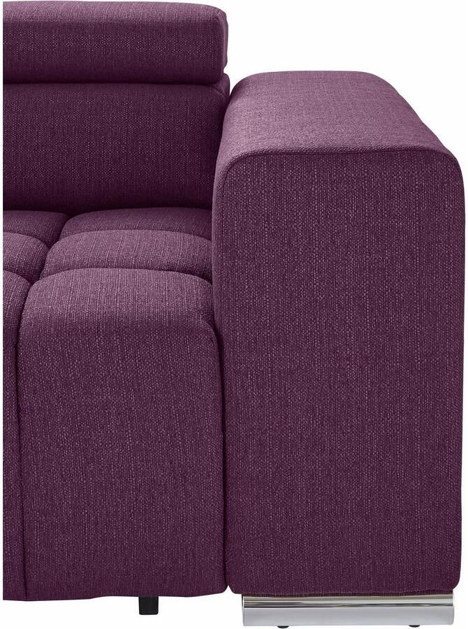 Exxpo sofa fashion Hoekbank Elias actuele kruissteek in de zitting comfortabel L-vorm met verstelbare hoofdsteun resp. rugleuning naar keuze met slaapfunctie