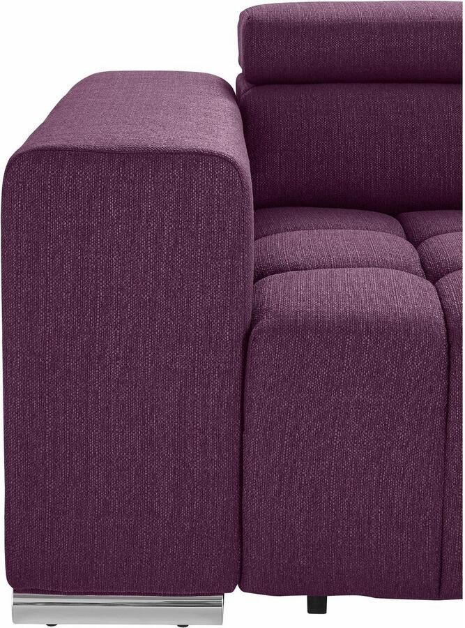 Exxpo sofa fashion Hoekbank Elias actuele kruissteek in de zitting comfortabel L-vorm met verstelbare hoofdsteun resp. rugleuning naar keuze met slaapfunctie