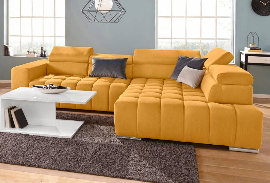 Exxpo sofa fashion Hoekbank Elias met verstelbare hoofdsteun resp. rugleuning naar keuze met slaapfunctie