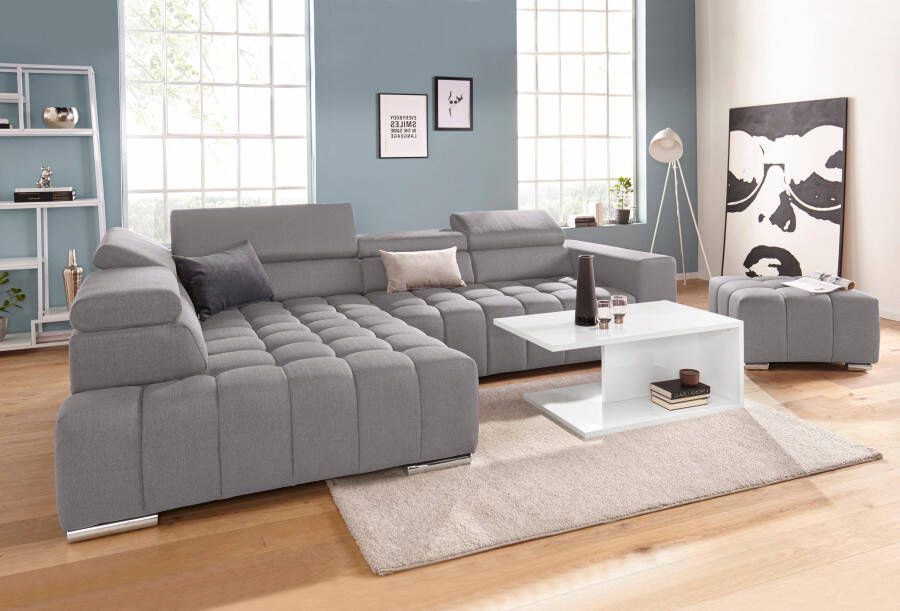 Exxpo sofa fashion Hoekbank Elias met verstelbare hoofdsteun resp. rugleuning naar keuze met slaapfunctie
