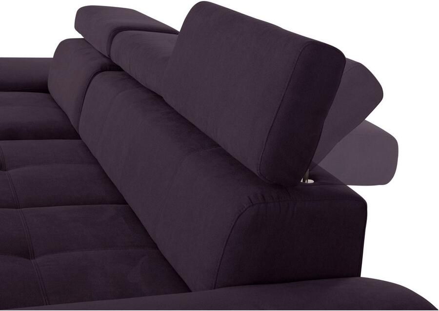 Exxpo sofa fashion Hoekbank Enya uitgebreide afwerking hoog zitcomfort comfortabel L-vorm inclusief verstelbare hoofdsteun naar keuze met slaapfunctie en bedkist