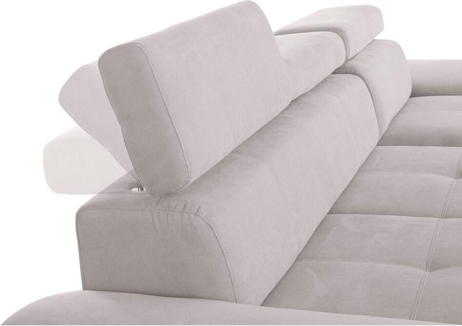 Exxpo sofa fashion Hoekbank Enya uitgebreide afwerking hoog zitcomfort comfortabel L-vorm inclusief verstelbare hoofdsteun naar keuze met slaapfunctie en bedkist