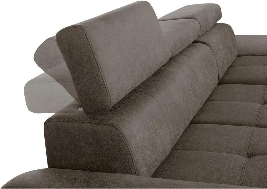 Exxpo sofa fashion Hoekbank Enya uitgebreide afwerking hoog zitcomfort comfortabel L-vorm inclusief verstelbare hoofdsteun naar keuze met slaapfunctie en bedkist