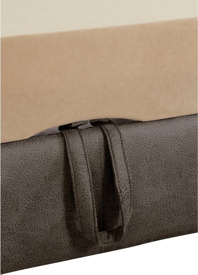 Exxpo sofa fashion Hoekbank Enya uitgebreide afwerking hoog zitcomfort comfortabel L-vorm inclusief verstelbare hoofdsteun naar keuze met slaapfunctie en bedkist