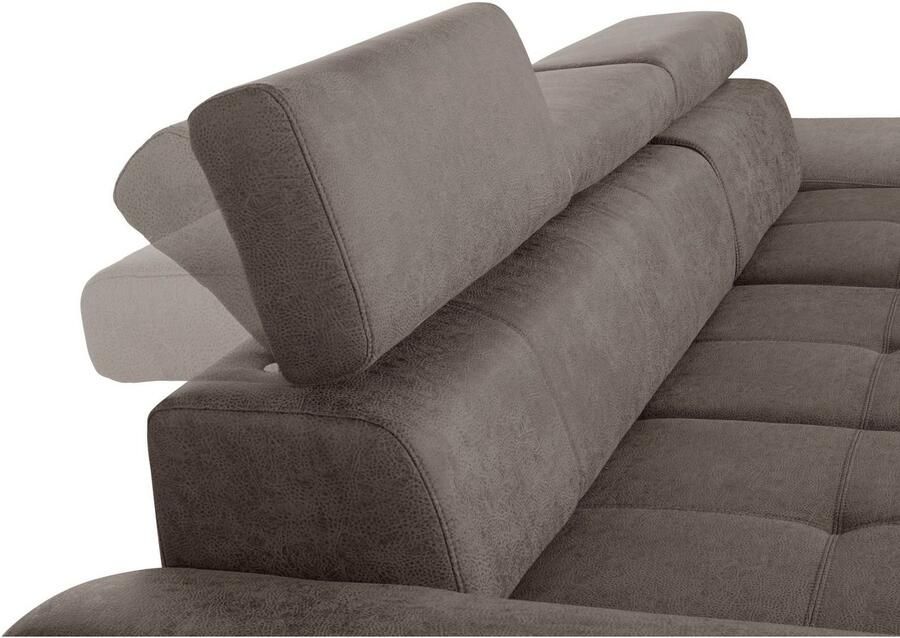 Exxpo sofa fashion Hoekbank Enya uitgebreide afwerking hoog zitcomfort comfortabel L-vorm inclusief verstelbare hoofdsteun naar keuze met slaapfunctie en bedkist