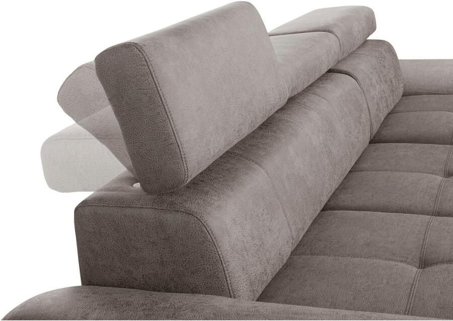 Exxpo sofa fashion Hoekbank Enya uitgebreide afwerking hoog zitcomfort comfortabel L-vorm inclusief verstelbare hoofdsteun naar keuze met slaapfunctie en bedkist