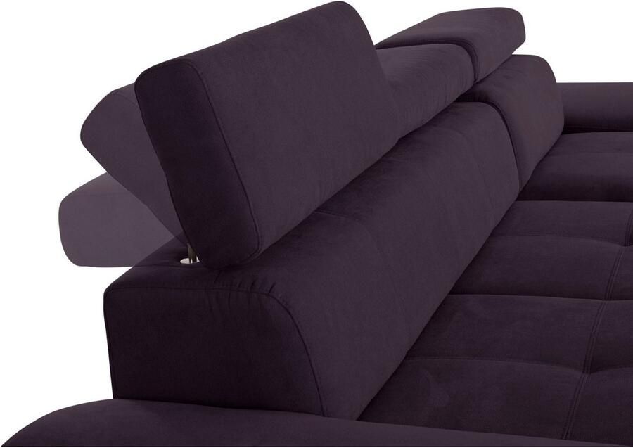 Exxpo sofa fashion Hoekbank Enya uitgebreide afwerking hoog zitcomfort comfortabel L-vorm inclusief verstelbare hoofdsteun naar keuze met slaapfunctie en bedkist