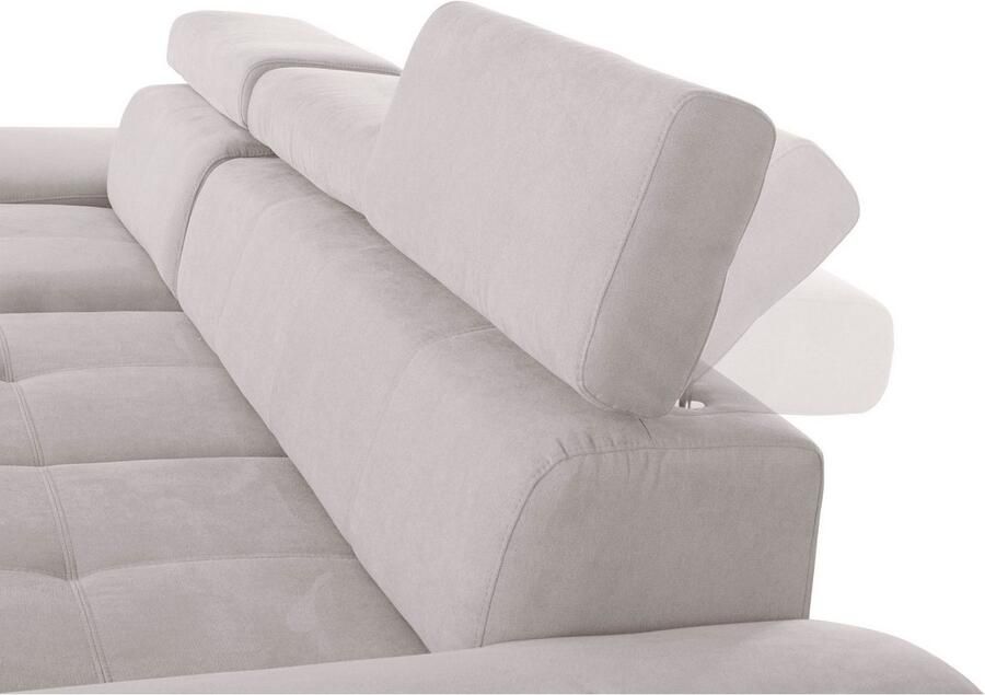 Exxpo sofa fashion Hoekbank Enya uitgebreide afwerking hoog zitcomfort comfortabel L-vorm inclusief verstelbare hoofdsteun naar keuze met slaapfunctie en bedkist