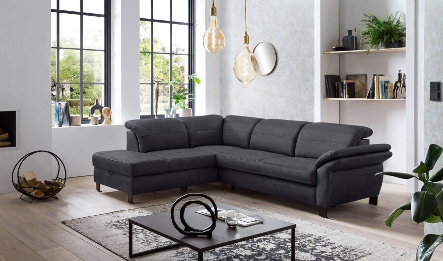 Exxpo sofa fashion Hoekbank Fado met verstelbare hoofdsteun slaapfunctie naar keuze en bedkist