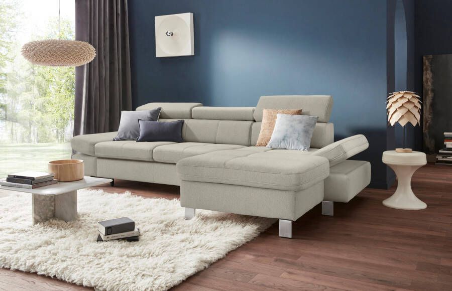 Exxpo sofa fashion Hoekbank Fiji comfortabel door hoofd- en armverstelling optioneel met bedfunctie