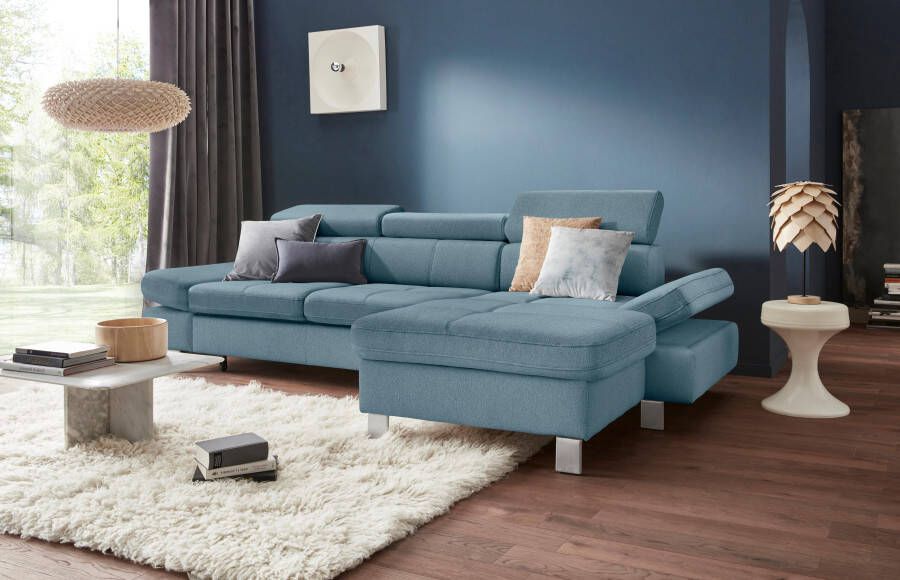 Exxpo sofa fashion Hoekbank Fiji comfortabel door hoofd- en armverstelling optioneel met bedfunctie