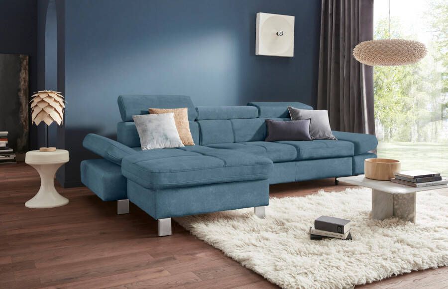 Exxpo sofa fashion Hoekbank Fiji comfortabel door hoofd- en armverstelling optioneel met bedfunctie