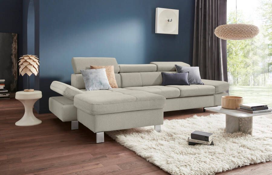 Exxpo sofa fashion Hoekbank Fiji comfortabel door hoofd- en armverstelling optioneel met bedfunctie