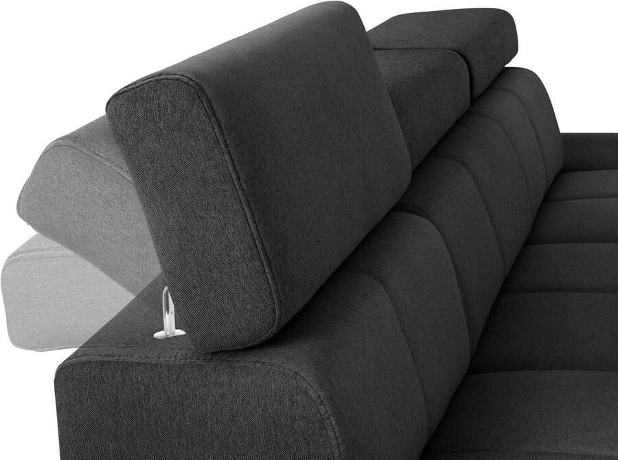 Exxpo sofa fashion Hoekbank Fiji hoogwaardige afwerking in zitting en rug L-vorm comfortabel door hoofd- en armverstelling optioneel met bedfunctie