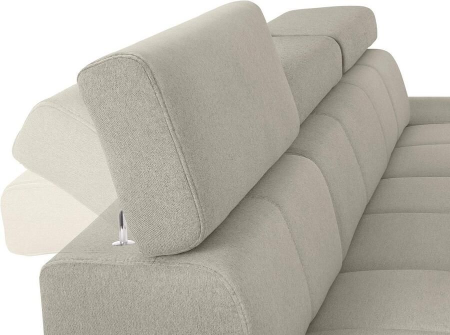 Exxpo sofa fashion Hoekbank Fiji hoogwaardige afwerking in zitting en rug L-vorm comfortabel door hoofd- en armverstelling optioneel met bedfunctie