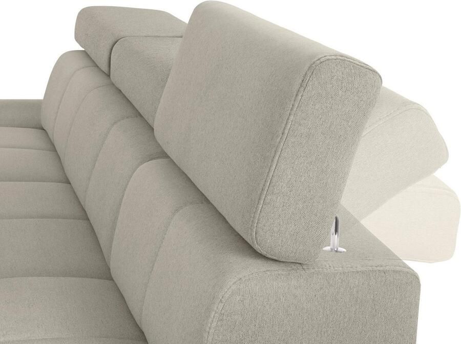 Exxpo sofa fashion Hoekbank Fiji hoogwaardige afwerking in zitting en rug L-vorm comfortabel door hoofd- en armverstelling optioneel met bedfunctie