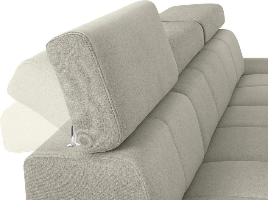 Exxpo sofa fashion Hoekbank Fiji hoogwaardige afwerking in zitting en rug L-vorm comfortabel door hoofd- en armverstelling optioneel met bedfunctie