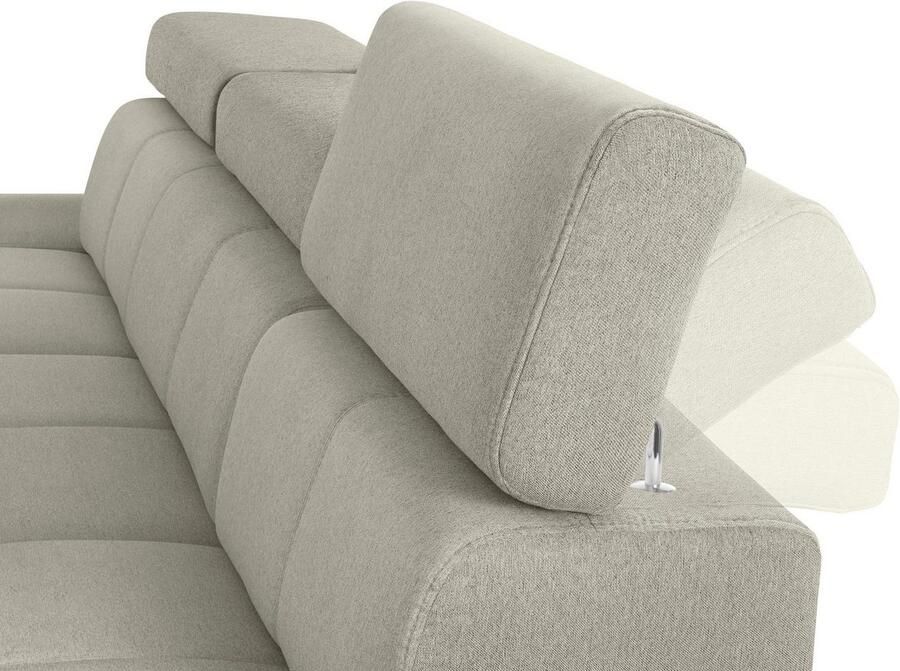 Exxpo sofa fashion Hoekbank Fiji hoogwaardige afwerking in zitting en rug L-vorm comfortabel door hoofd- en armverstelling optioneel met bedfunctie