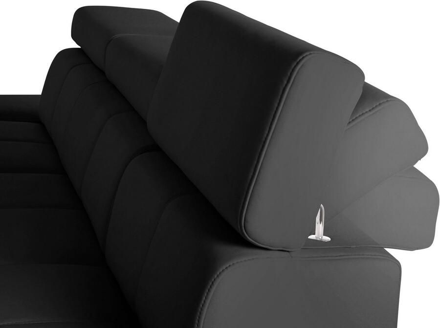 Exxpo sofa fashion Hoekbank Fiji hoogwaardige afwerking in zitting en rug L-vorm comfortabel door hoofd- en armverstelling optioneel met bedfunctie