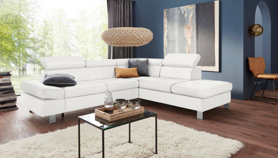 Exxpo sofa fashion Hoekbank Fiji L-vorm met verstelbare hoofdsteun resp. rugleuning naar keuze met slaapfunctie