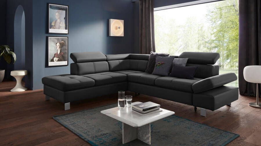 Exxpo sofa fashion Hoekbank Fiji L-vorm met verstelbare hoofdsteun resp. rugleuning naar keuze met slaapfunctie