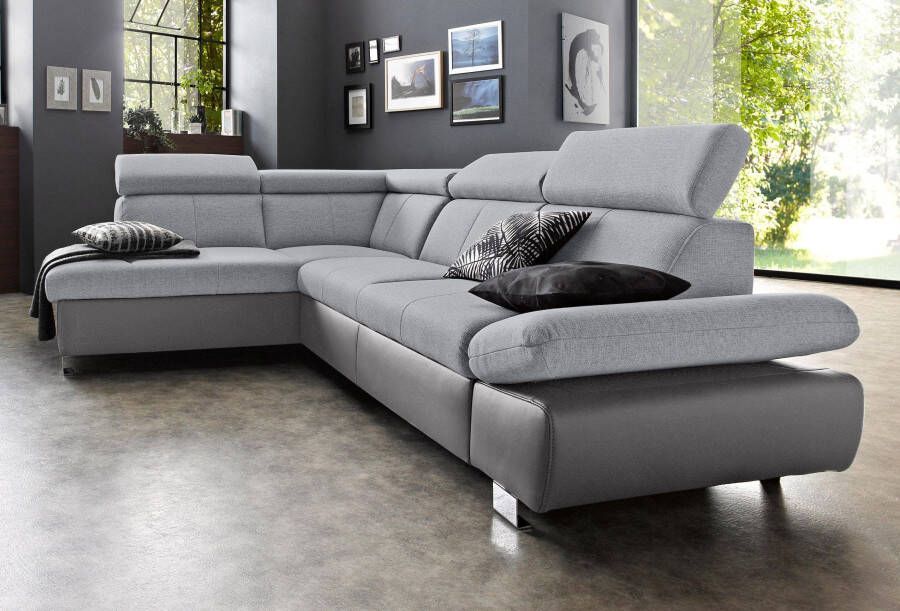 Exxpo sofa fashion Hoekbank Happy incl. hoofd- en armleuningverstelling L-vorm