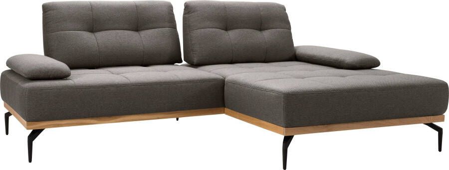 Exxpo sofa fashion Hoekbank Inclusief zitdiepteverstelling verstelbare armleuning metalen poten