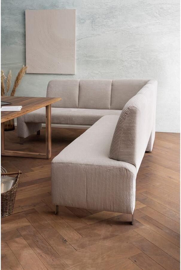 Exxpo sofa fashion Hoekbank Intenso modern keuze uit leer of textiel 264 197 cm (B D) hoge bodemvrijheid vrij in de ruimte te plaatsen hoog zitcomfort