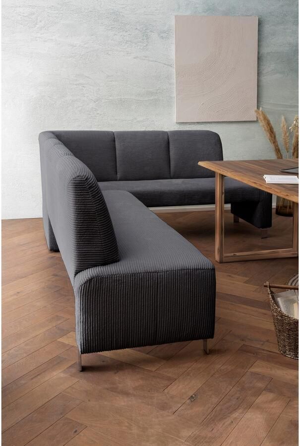 Exxpo sofa fashion Hoekbank Intenso modern keuze uit leer of textiel 264 197 cm (B D) hoge bodemvrijheid vrij in de ruimte te plaatsen hoog zitcomfort