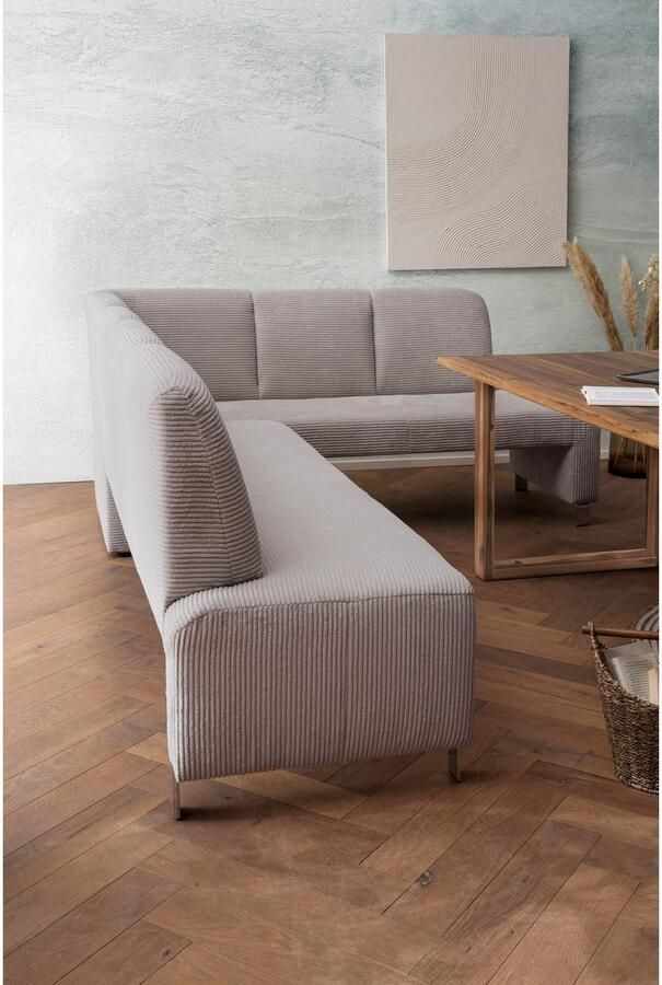 Exxpo sofa fashion Hoekbank Intenso modern keuze uit leer of textiel 264 197 cm (B D) hoge bodemvrijheid vrij in de ruimte te plaatsen hoog zitcomfort