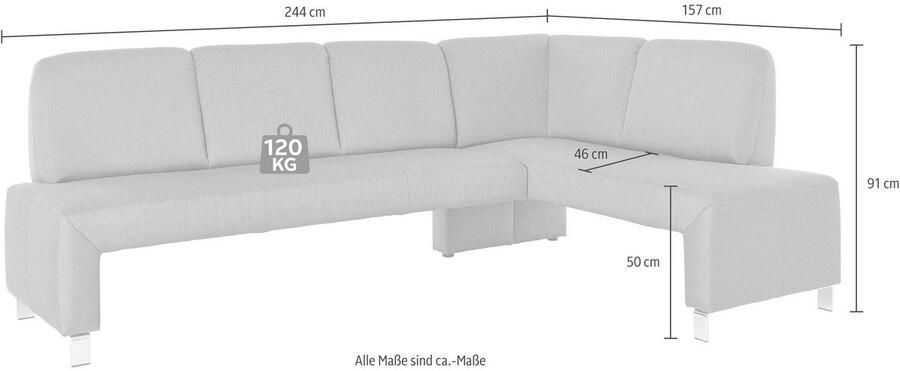 Exxpo sofa fashion Hoekbank Intenso veel bekledingsstoffen Cord leer structuur 244 157 cm (B D)