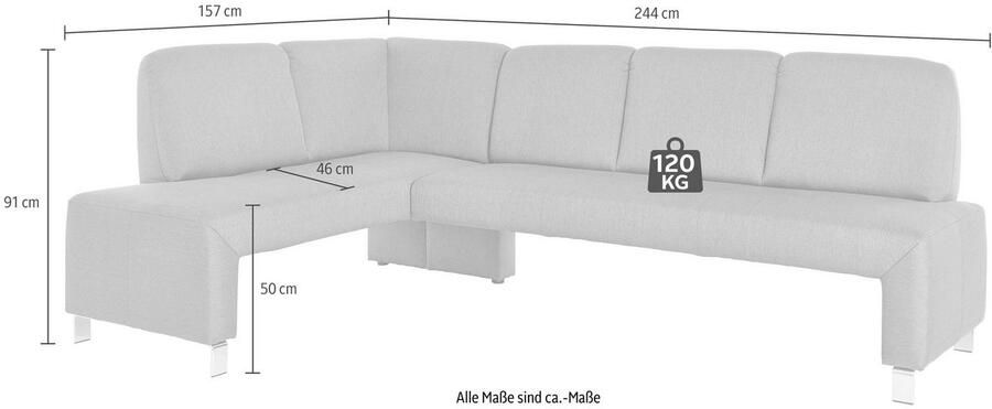 Exxpo sofa fashion Hoekbank Intenso veel bekledingsstoffen Cord leer structuur 244 157 cm (B D)