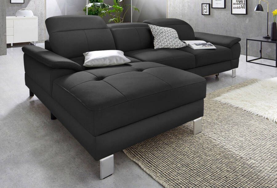 Exxpo sofa fashion Hoekbank Mantua 2 incl. hoofd- of rugverstelling comfortabel L-vorm optioneel met bedfunctie en bedlade geweldige afwerkingsdetails