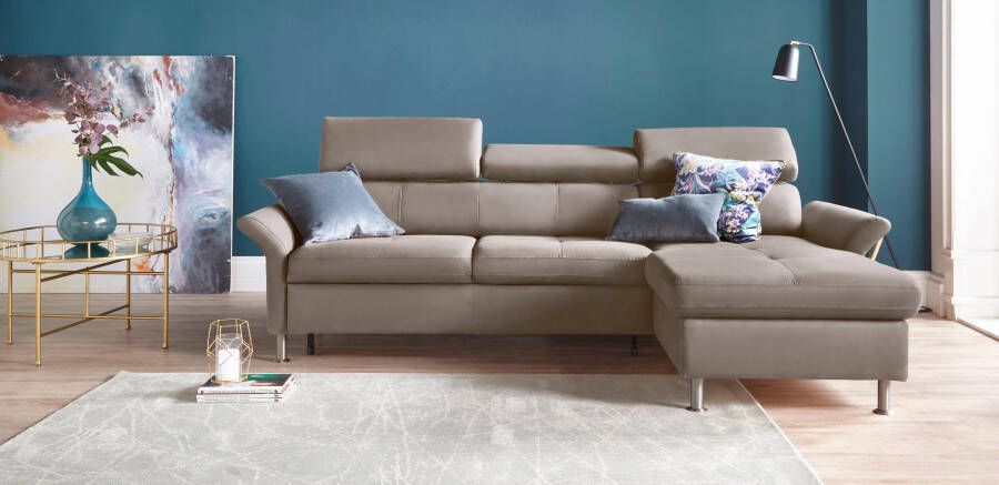 Exxpo sofa fashion Hoekbank Maretto comfortabel en handig L-vorm inclusief verstelbare hoofd- en rugleuning naar keuze met slaapfunctie
