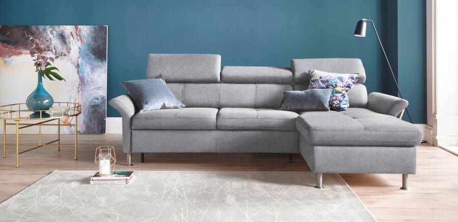 Exxpo sofa fashion Hoekbank Maretto comfortabel en handig L-vorm inclusief verstelbare hoofd- en rugleuning naar keuze met slaapfunctie