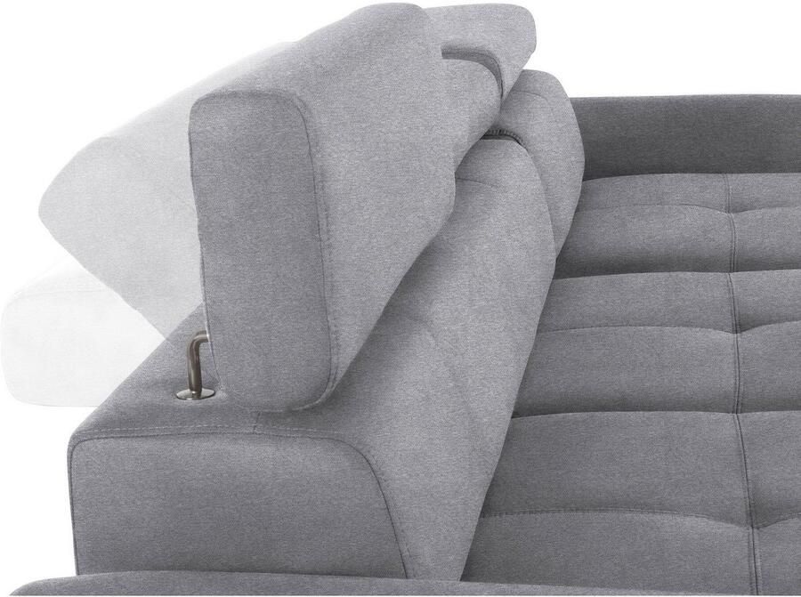 Exxpo sofa fashion Hoekbank Maretto comfortabel en handig L-vorm inclusief verstelbare hoofd- en rugleuning naar keuze met slaapfunctie