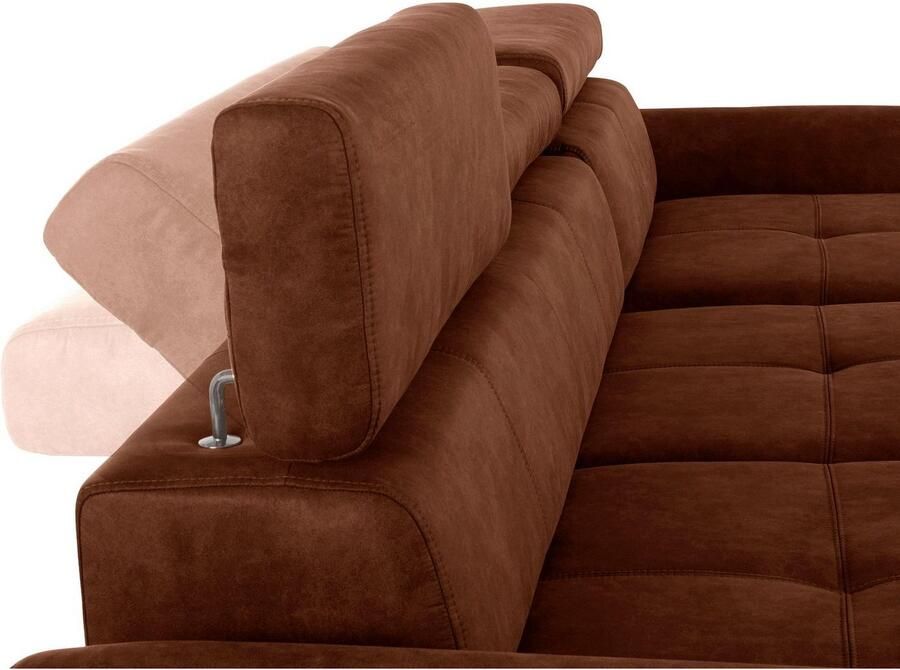 Exxpo sofa fashion Hoekbank Maretto comfortabel en handig L-vorm inclusief verstelbare hoofd- en rugleuning naar keuze met slaapfunctie