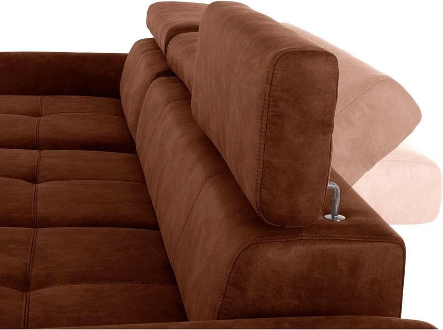 Exxpo sofa fashion Hoekbank Maretto comfortabel en handig L-vorm inclusief verstelbare hoofd- en rugleuning naar keuze met slaapfunctie