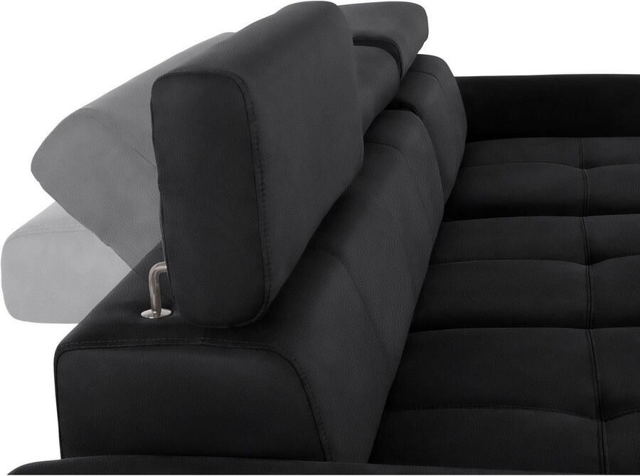 Exxpo sofa fashion Hoekbank Maretto comfortabel en handig L-vorm inclusief verstelbare hoofd- en rugleuning naar keuze met slaapfunctie