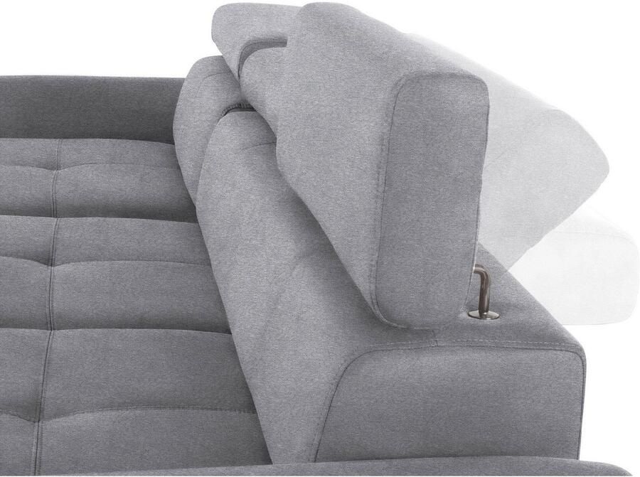 Exxpo sofa fashion Hoekbank Maretto comfortabel en handig L-vorm inclusief verstelbare hoofd- en rugleuning naar keuze met slaapfunctie