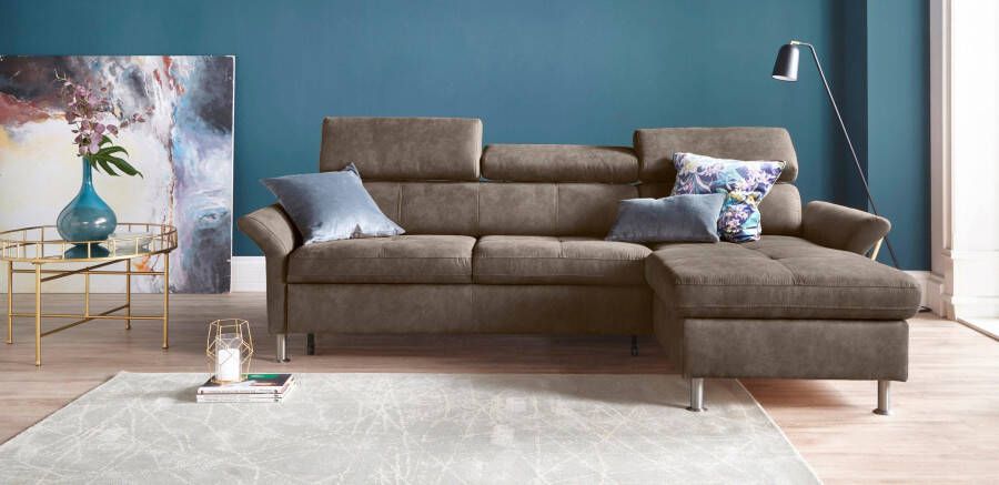 Exxpo sofa fashion Hoekbank Maretto inclusief verstelbare hoofd- en rugleuning naar keuze met slaapfunctie