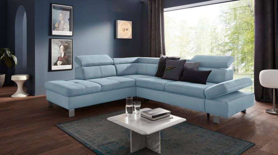 Exxpo sofa fashion Hoekbank met verstelbare hoofdsteun resp. rugleuning naar keuze met slaapfunctie