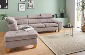 Exxpo sofa fashion Hoekbank met verstelbare hoofdsteun slaapfunctie naar keuze en bedkist