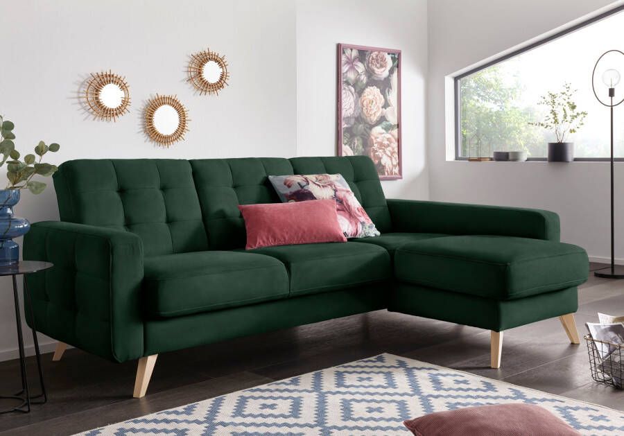 Exxpo sofa fashion Hoekbank Nappa geweldige detailafwerking incl. bedfunctie en bedlade