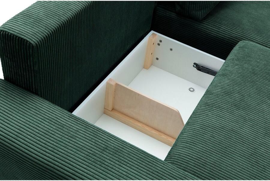 Exxpo sofa fashion Hoekbank Orinoko actueel design en hoog zitcomfort L-vorm inclusief bedfunctie en bedlade mooie kleuren in trendy cord