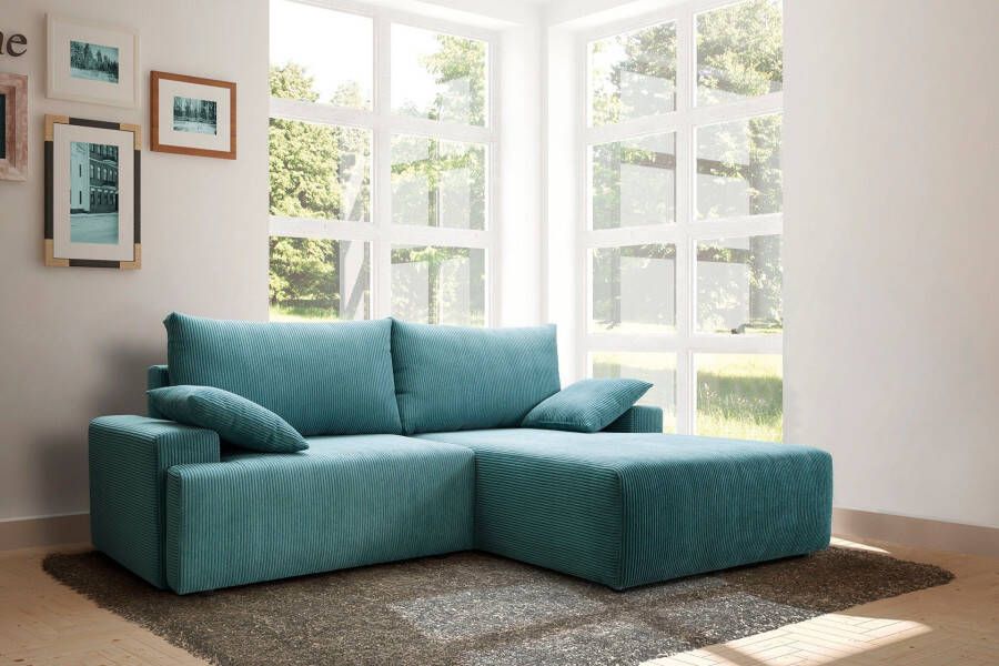 Exxpo sofa fashion Hoekbank Orinoko met slaapfunctie en bedkist in verschillende cordkleuren