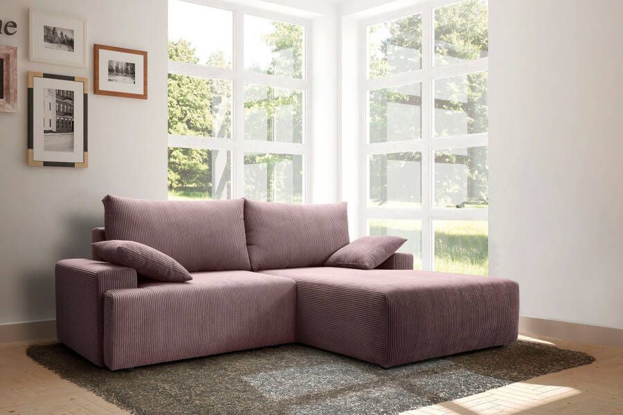 Exxpo sofa fashion Hoekbank Orinoko met slaapfunctie en bedkist in verschillende cordkleuren
