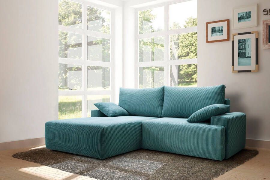 Exxpo sofa fashion Hoekbank Orinoko met slaapfunctie en bedkist in verschillende cordkleuren