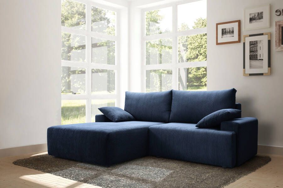 Exxpo sofa fashion Hoekbank Orinoko met slaapfunctie en bedkist in verschillende cordkleuren