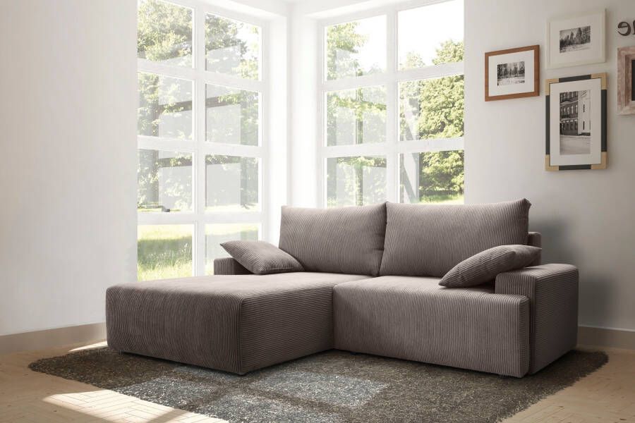 Exxpo sofa fashion Hoekbank Orinoko met slaapfunctie en bedkist in verschillende cordkleuren